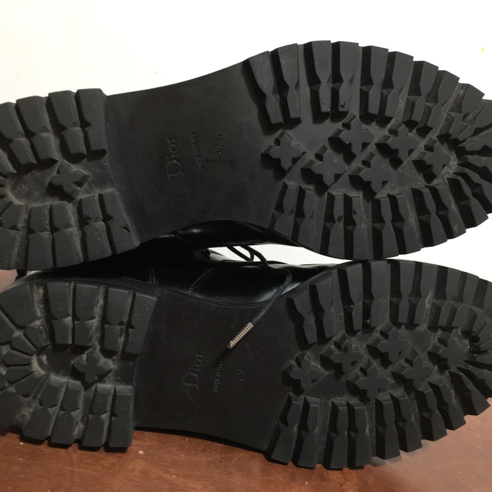 Christian Dior Leather Boots. With Rhinestones And Leather Laces And Lug Soles - Picture 5 of 13